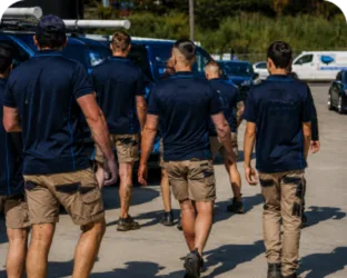 Plumbers loading up before a Manly job